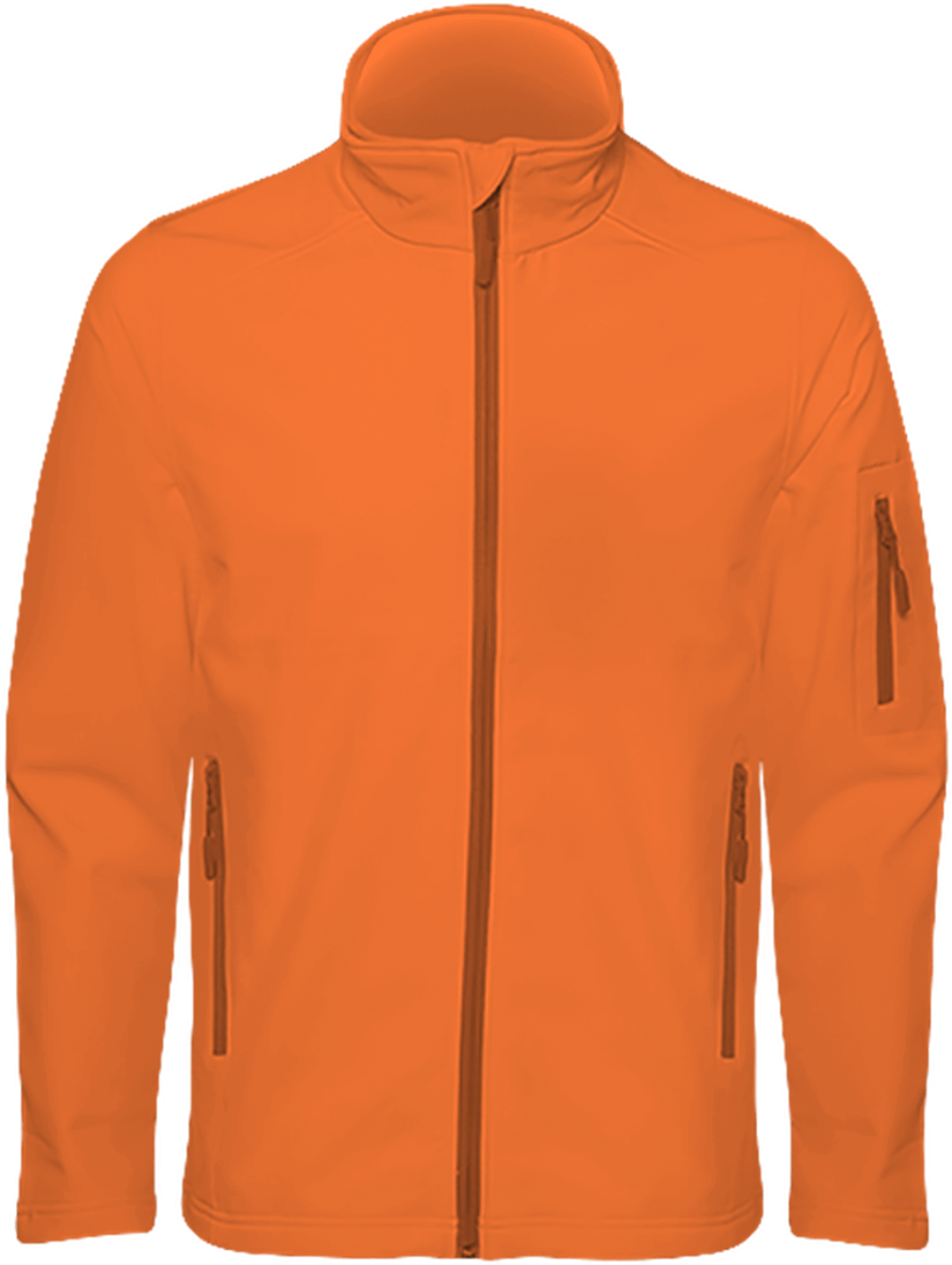Customizable Men's Softshell Jacket With Tunetoo Fluorescent Orange