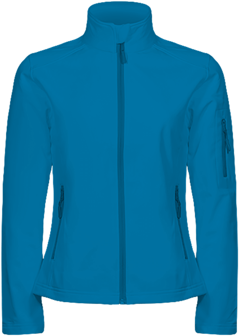 Customizable Women's Softshell Jacket With Tunetoo Aqua Blue