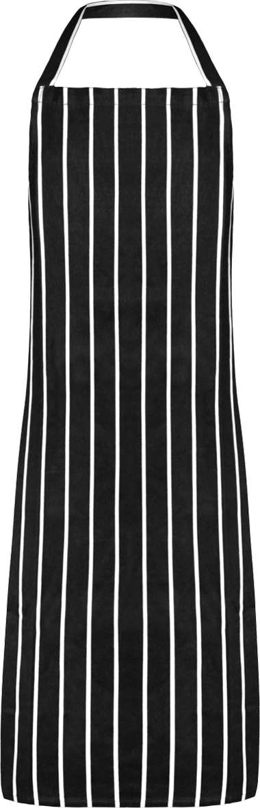 Custom Striped Kitchen Apron Black / White