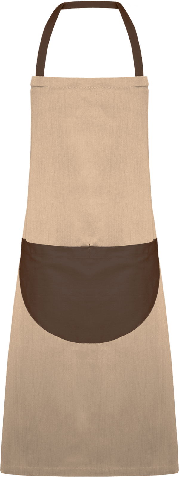 Tablier avec poche bicolore sensei face Ficelle / Taupe