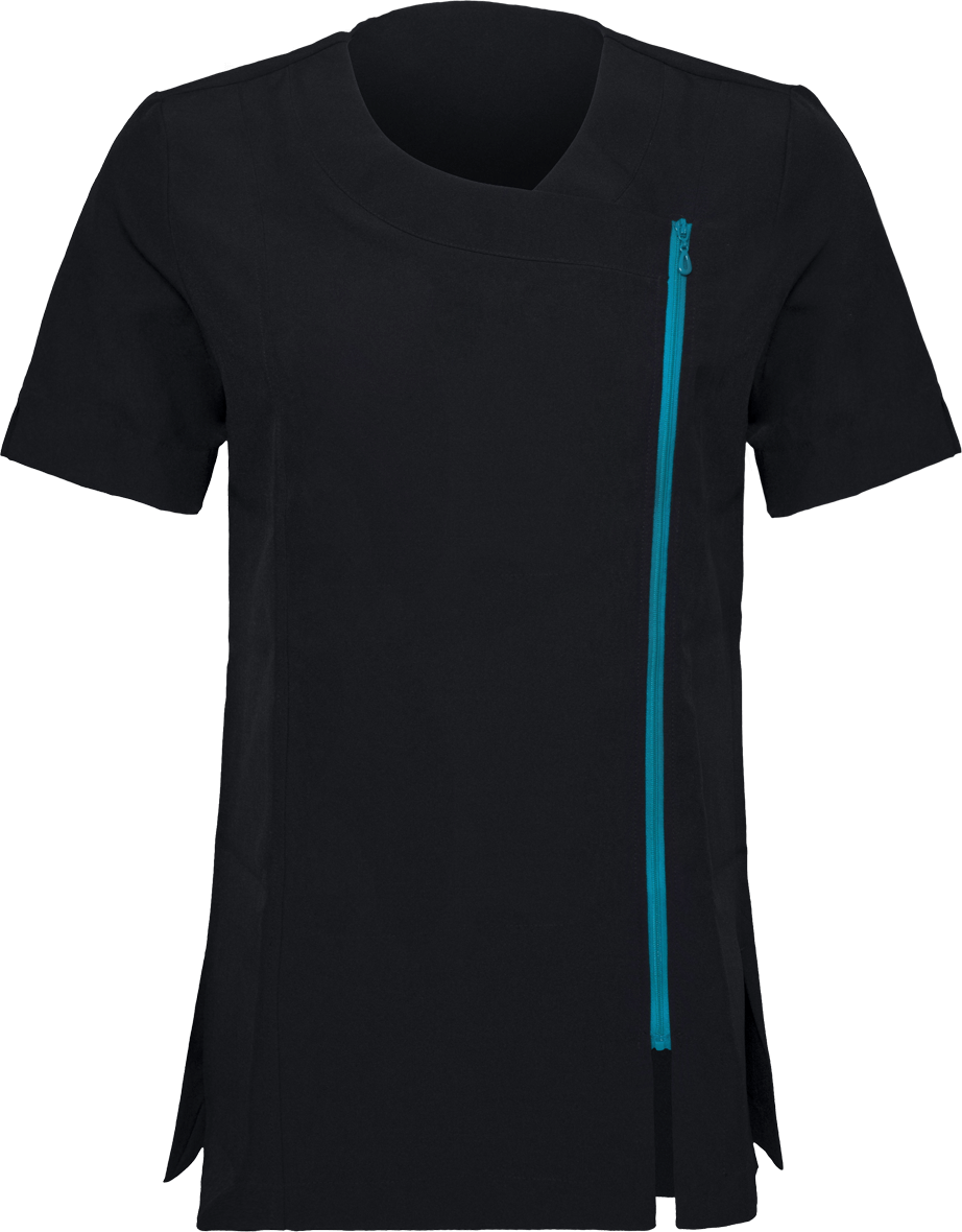 Personalisierte Kosmetikerbluse Black / Turquoise