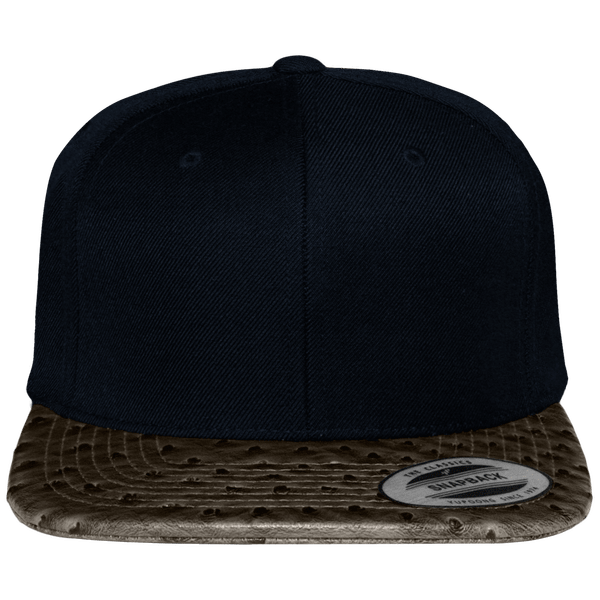 Casquette snapback visiere cuir plexus Black / Ostrich