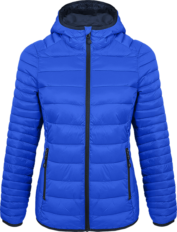 Hooded Light Down Jacket Women Light Royal Blue