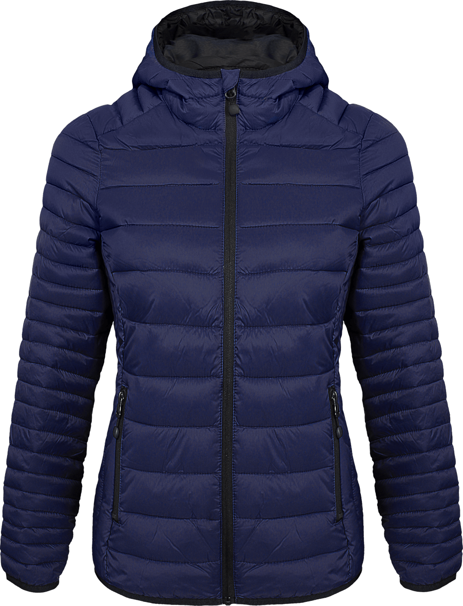 Doudoune À Capuche Légère Femme Personnalisée Navy