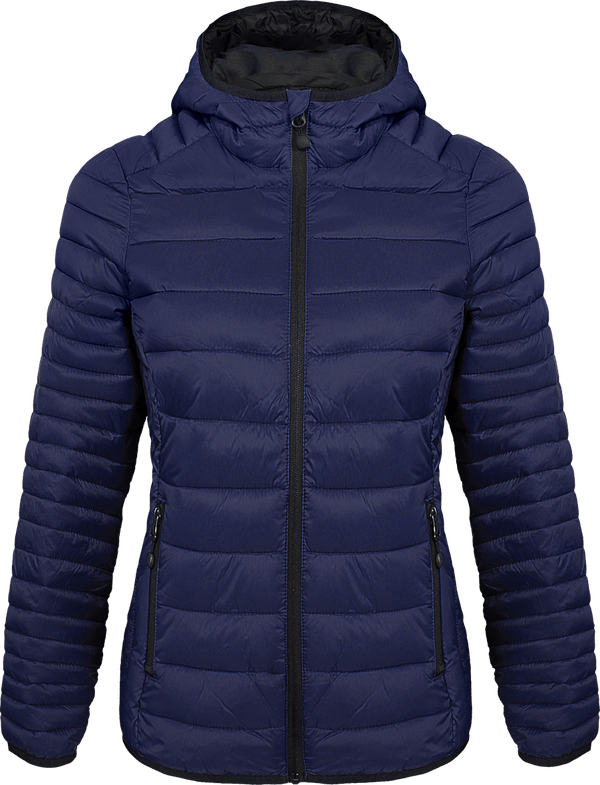 Hooded Light Down Jacket Women Navy