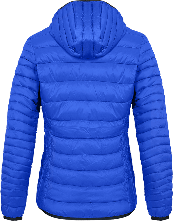 Doudoune legere a capuche femme dos Light Royal Blue