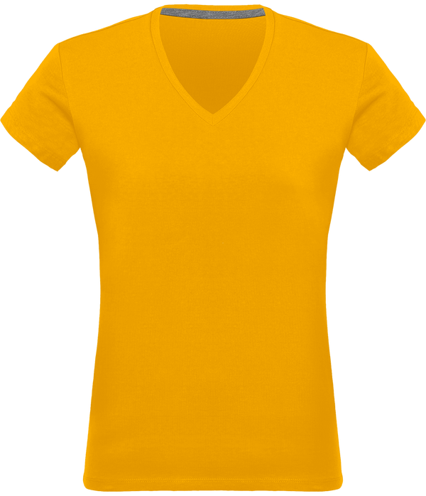 Tee-Shirt Femme Col V 180Gr Personnalisé Yellow