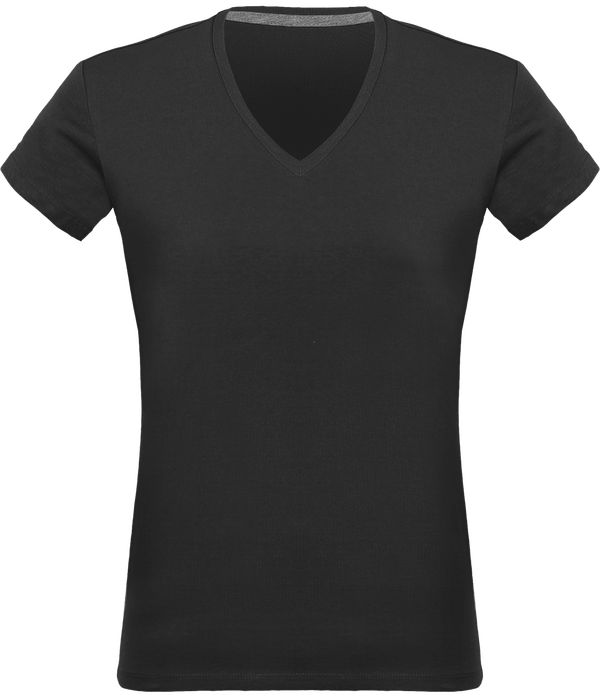 Tee-Shirt Femme Col V 180Gr Personnalisé Dark Grey