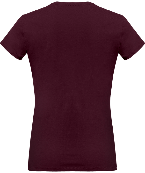 T shirt col v femme dos Wine