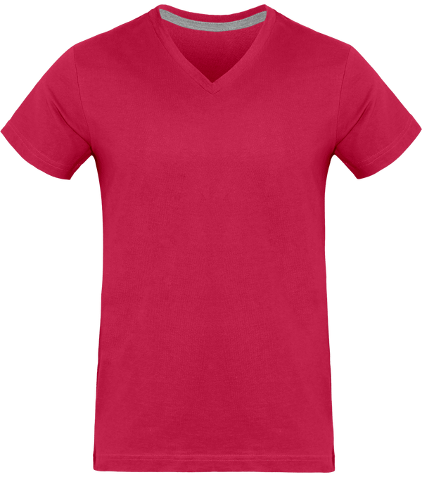 Men's V-Neck T-Shirt 180Gr Fuchsia