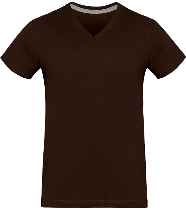 Men's V-Neck T-Shirt 180Gr Chocolate