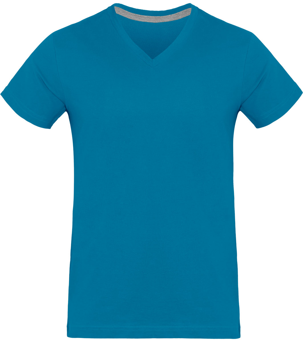 T-Shirt Col V Homme 180Gr  Tropical Blue