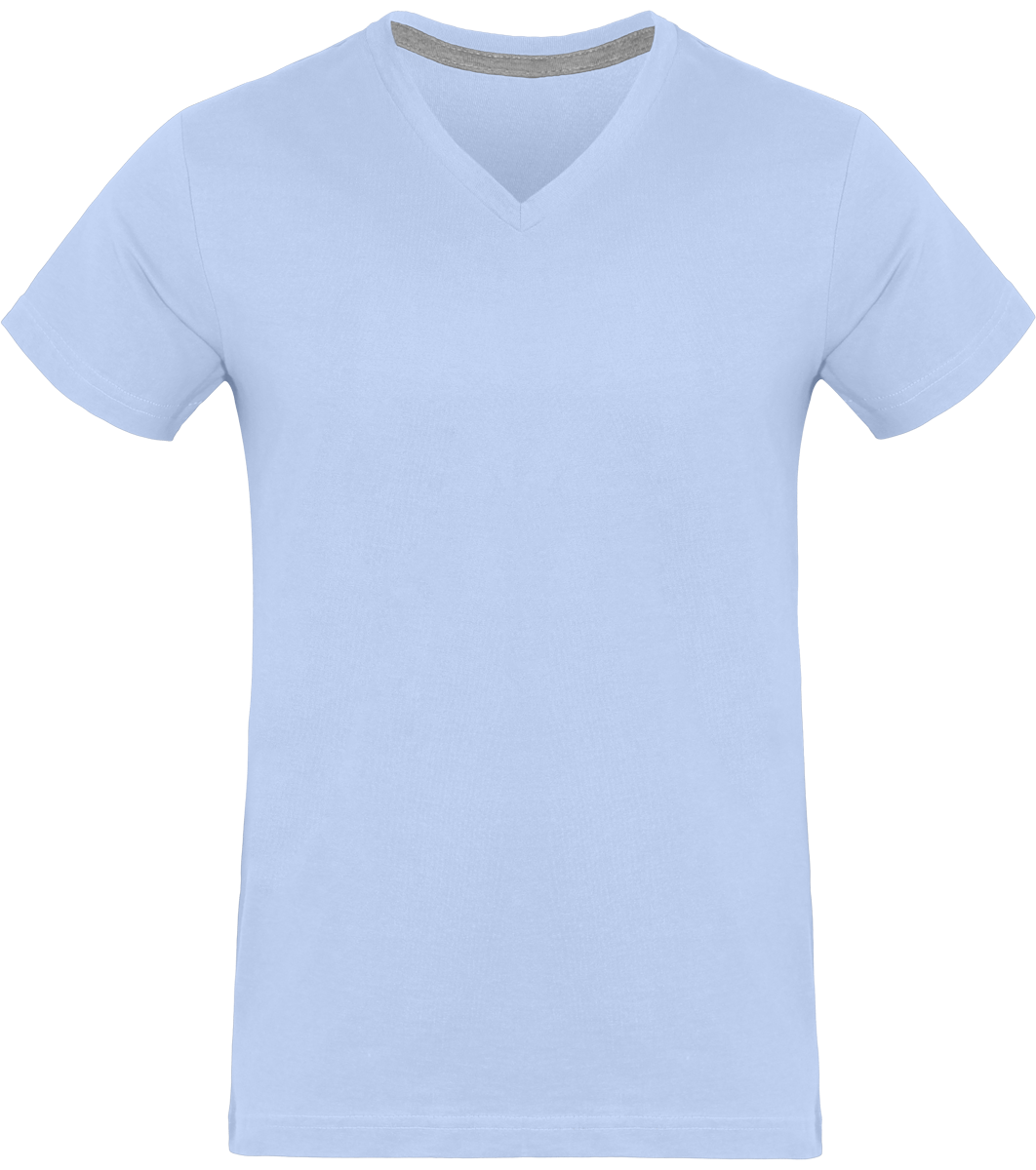 T-Shirt Col V Homme 180Gr  Sky Blue