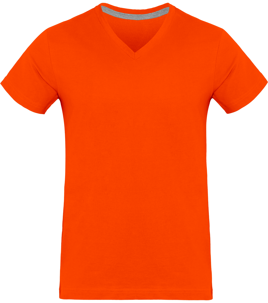 T-Shirt Col V Homme 180Gr  Orange