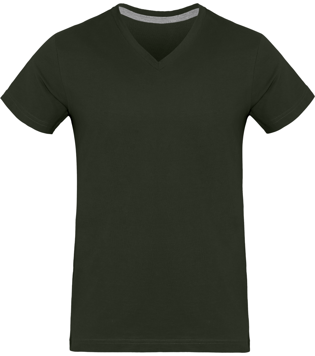 T-Shirt Col V Homme 180Gr  Dark Khaki