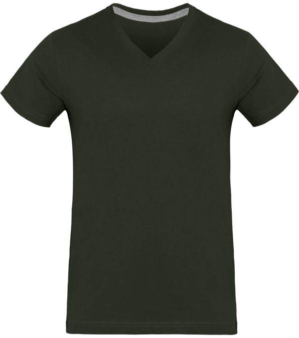 Men's V-Neck T-Shirt 180Gr Dark Khaki