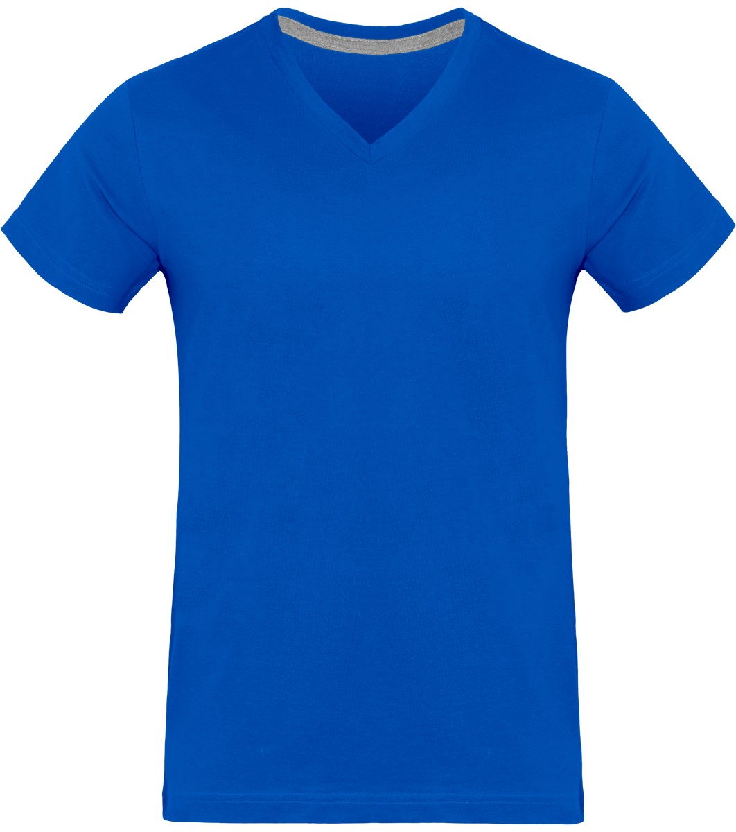 T-Shirt Col V Homme 180Gr  Light Royal Blue