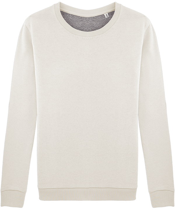 Sweat shirt femme boxy en french terry stella fancies face Vintage White / Navy Twist