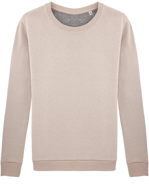 Sweat shirt femme boxy en french terry stella fancies face Faded Nude / Navy Twist