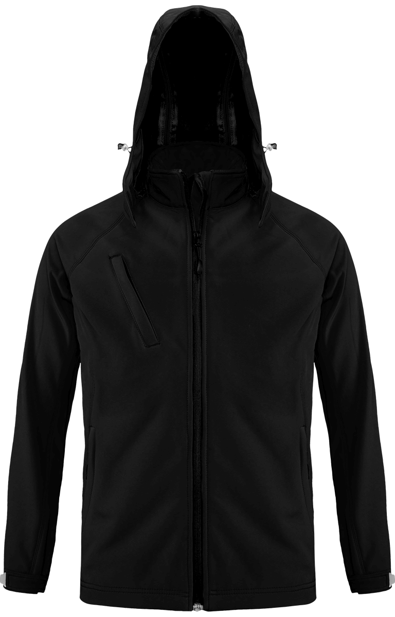 Hooded Softshell Jacket Men To Personalise Black