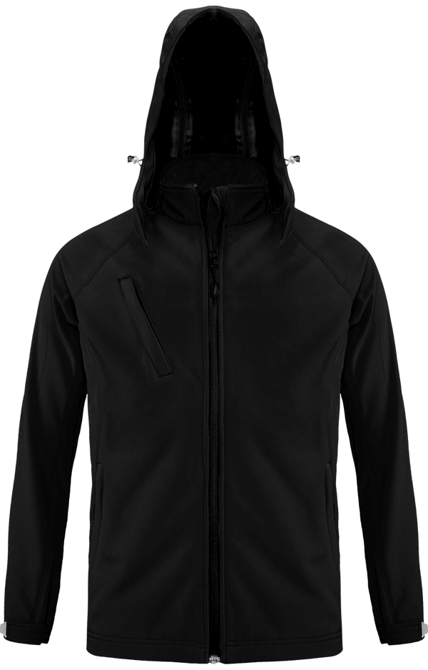 Veste softshell a capuche homme face Black