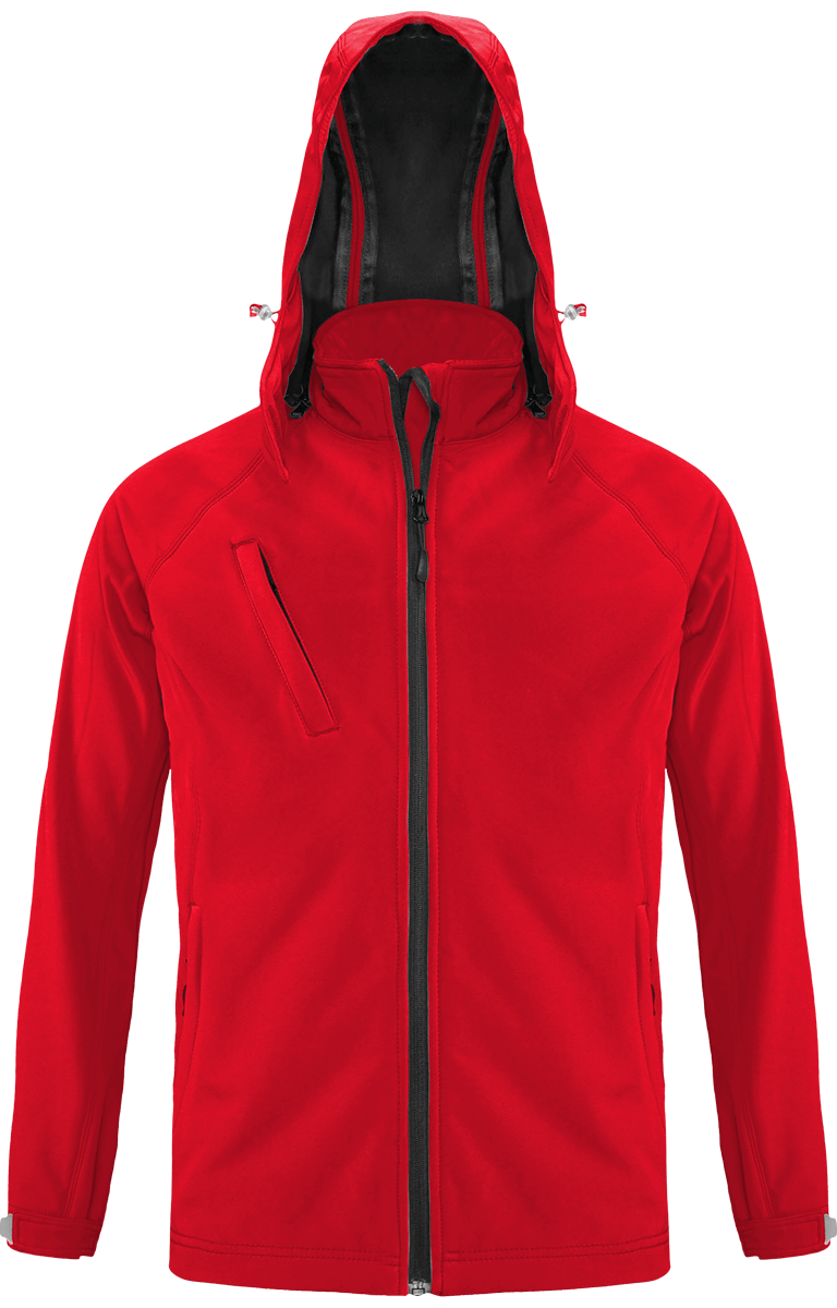 Hooded Softshell Jacket Men To Personalise Red