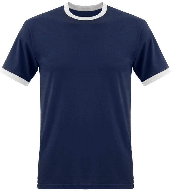 Camiseta hombre bordes en contraste | Tunetoo Navy / White