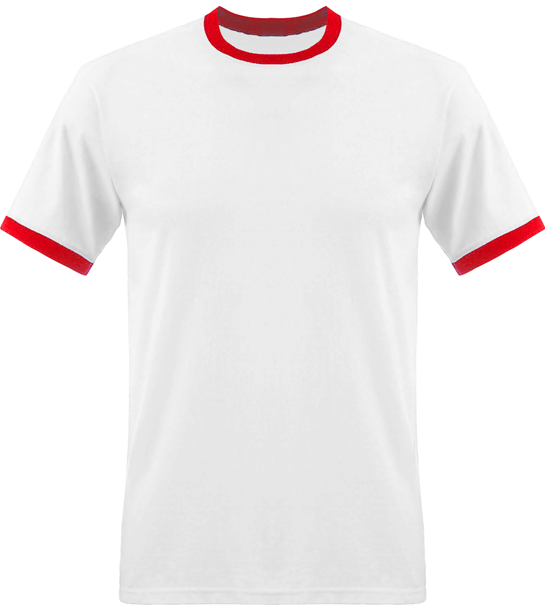 Camiseta hombre bordes en contraste | Tunetoo White / Red