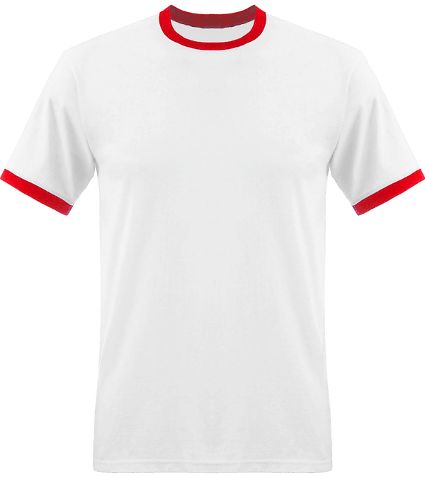 Camiseta hombre bordes en contraste | Tunetoo White / Red