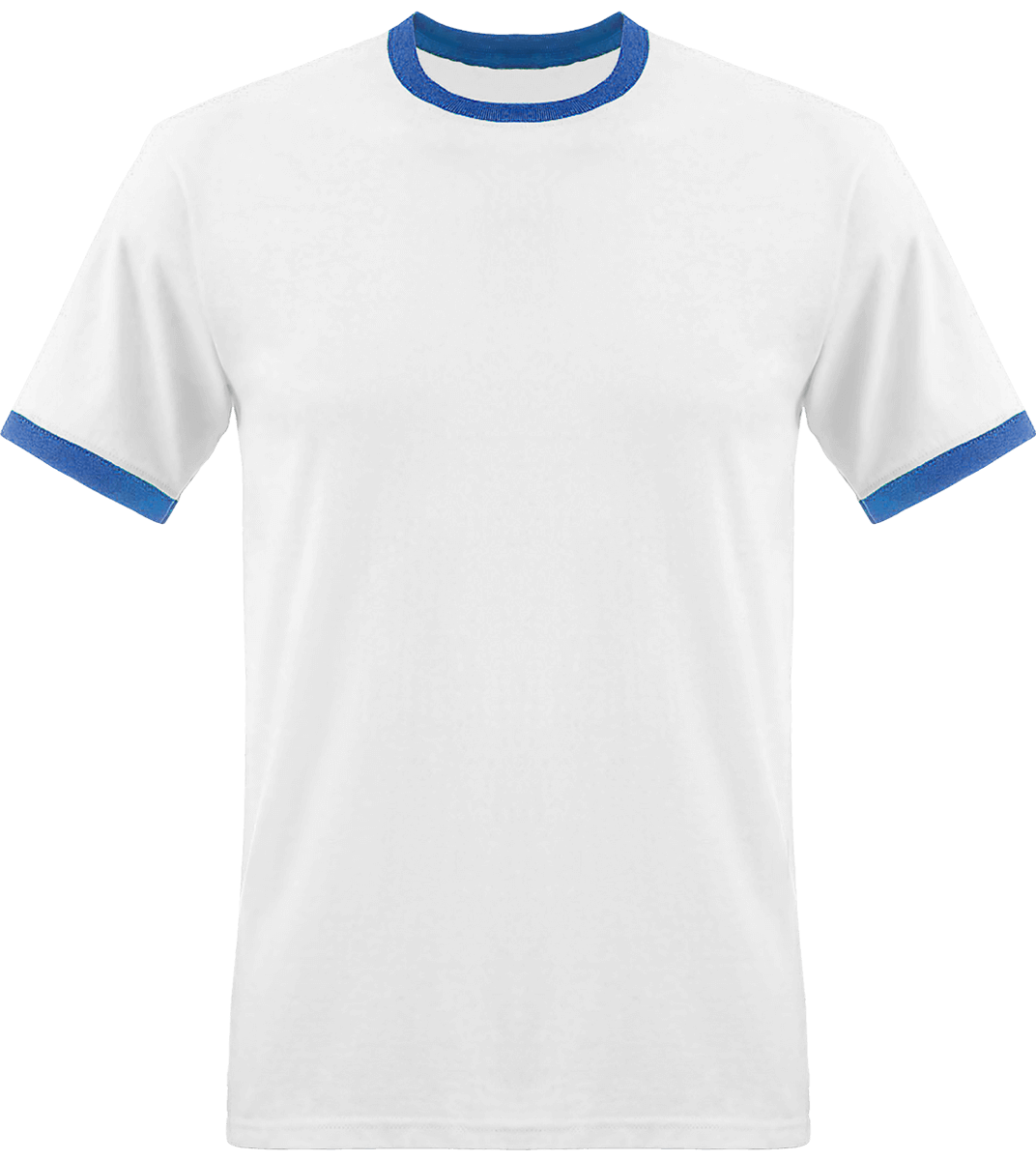 Camiseta hombre bordes en contraste | Tunetoo White / Royal Blue