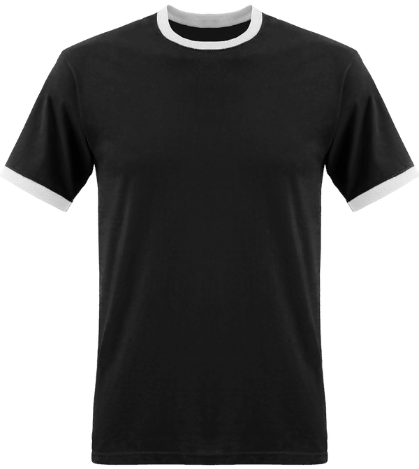 T shirt homme bords contrastes face Black / White