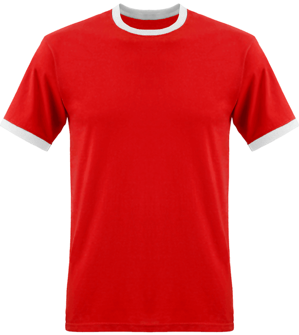 Camiseta hombre bordes en contraste | Tunetoo Red / White