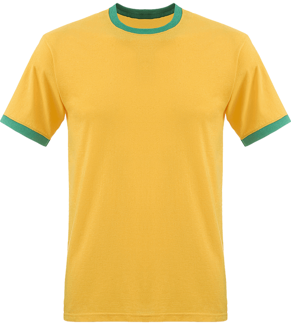 T-shirt Men contrast edge | Tunetoo Sunflower / Kelly