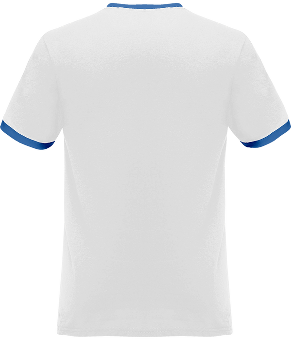 T shirt homme bords contrastes dos White / Royal Blue