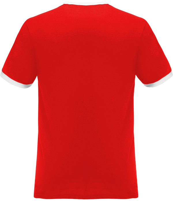 T shirt homme bords contrastes dos Red / White