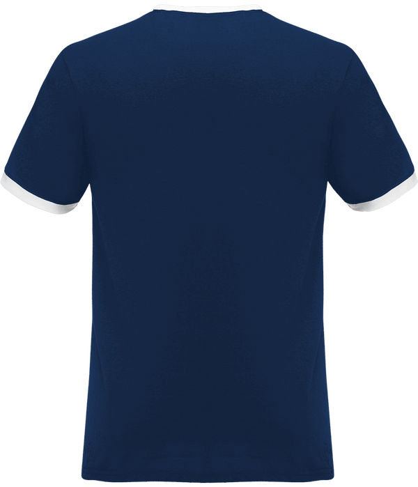 T shirt homme bords contrastes dos Navy / White