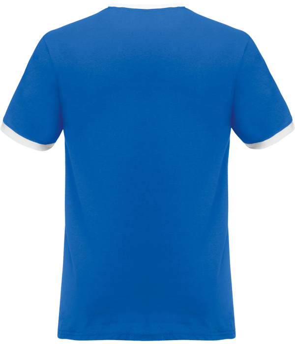 T shirt homme bords contrastes dos Royal Blue / White