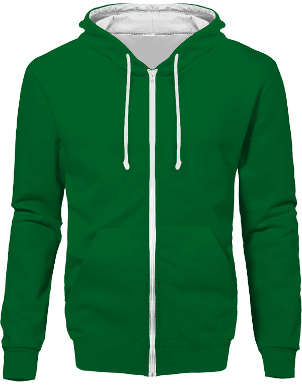 Sweat zippe bicolore face KARIBAN Light Kelly Green / White