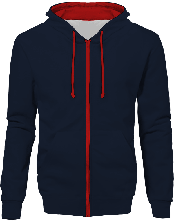 Sweat zippe bicolore face KARIBAN Navy / Red