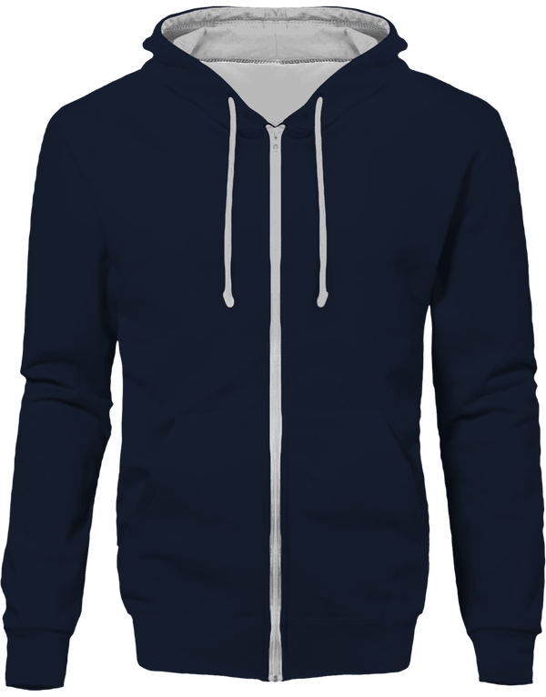 Sweat zippe bicolore face KARIBAN Navy / Fine Grey
