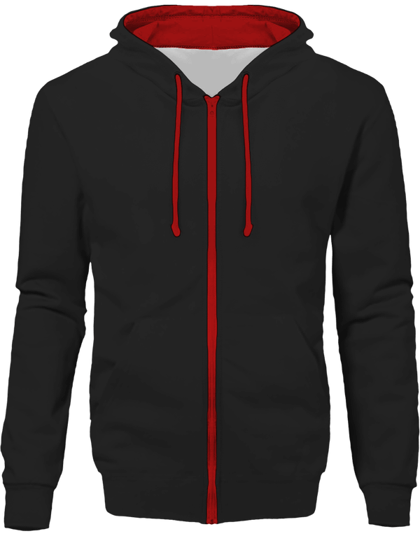 Sweat zippe bicolore face KARIBAN Black / Red