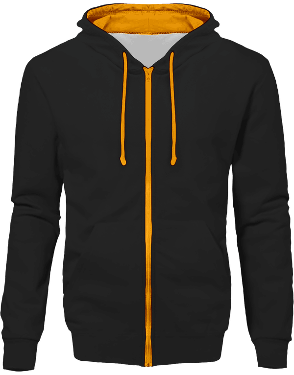 Sweat zippe bicolore face KARIBAN Black / Yellow