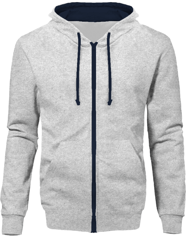 Sweat zippe bicolore face KARIBAN Oxford Grey / Navy