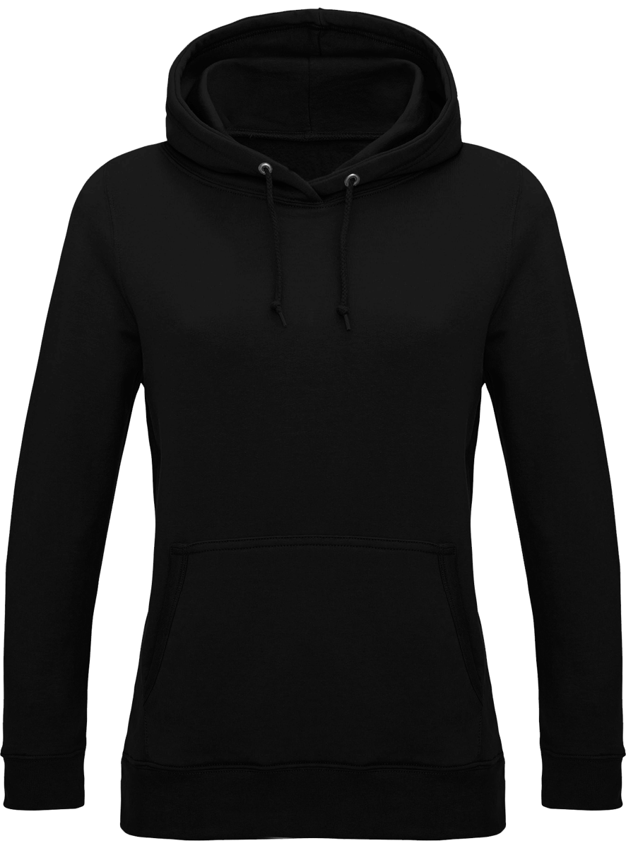 Customizable Women's Hooded Sweatshirt: Kariban Black