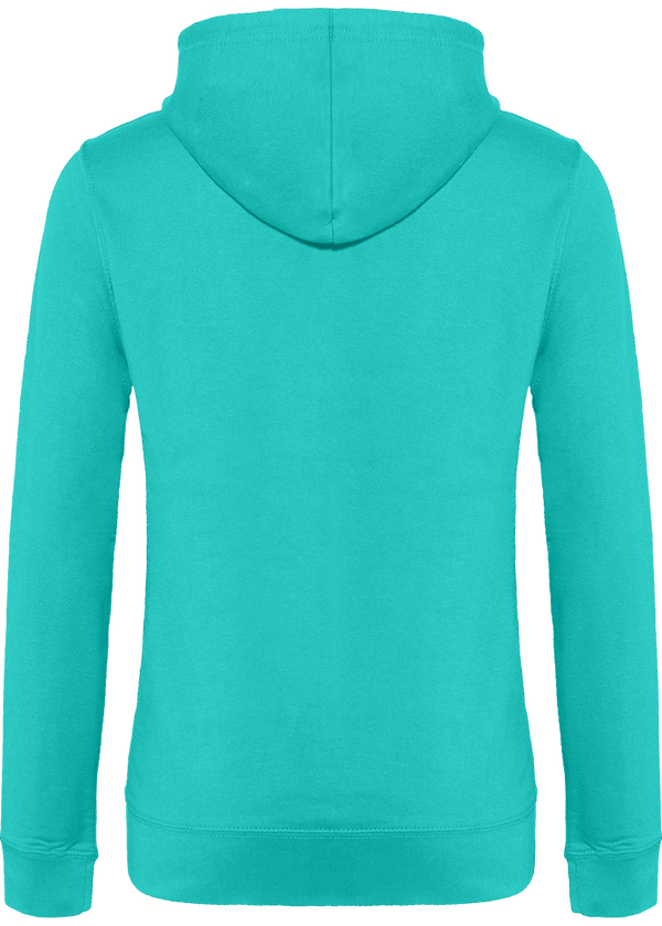 Sweat a capuche femme dos Turquoise Surf