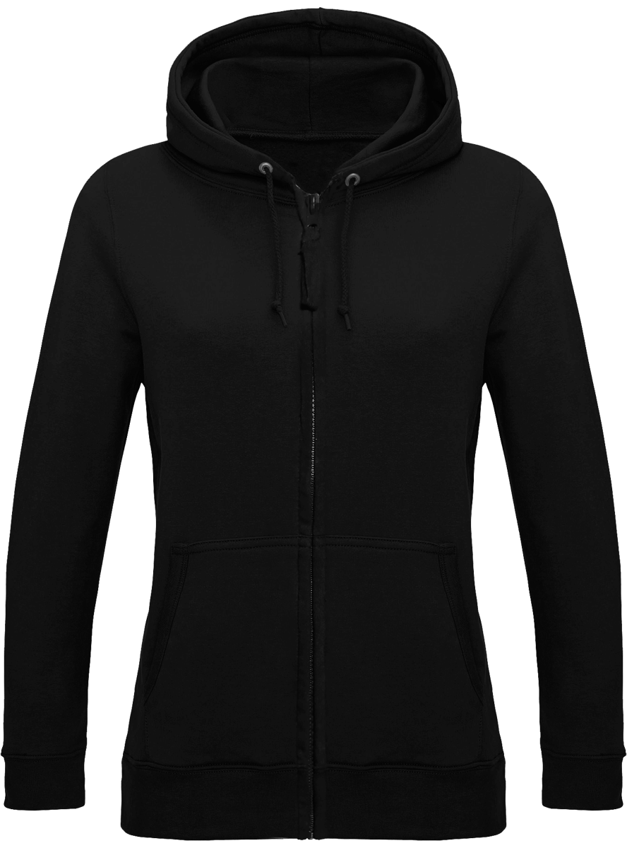 280Gr Zippered Sweatshirt For Women KARIBAN Black
