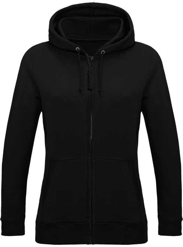 Sweat Zippé Femme 280Gr  KARIBAN Black