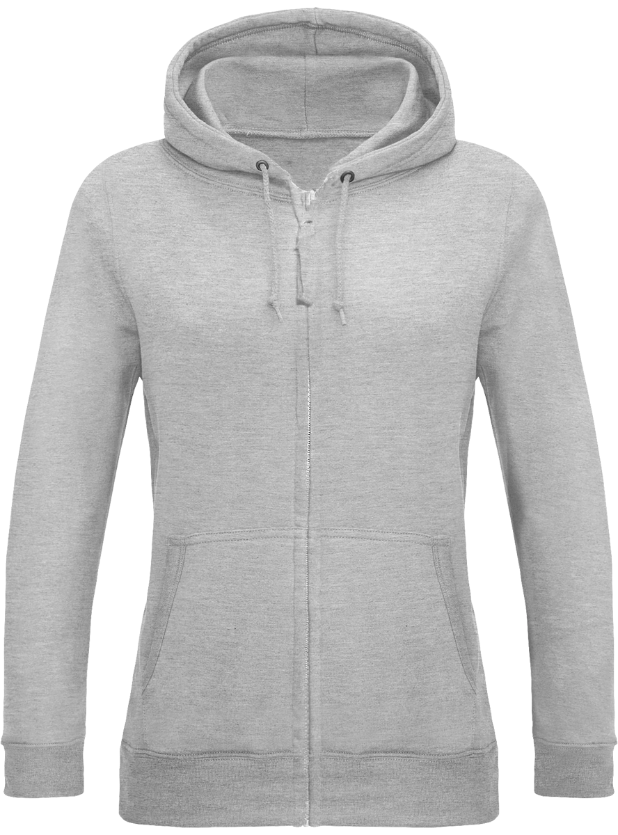 280Gr Zippered Sweatshirt For Women KARIBAN Oxford Grey