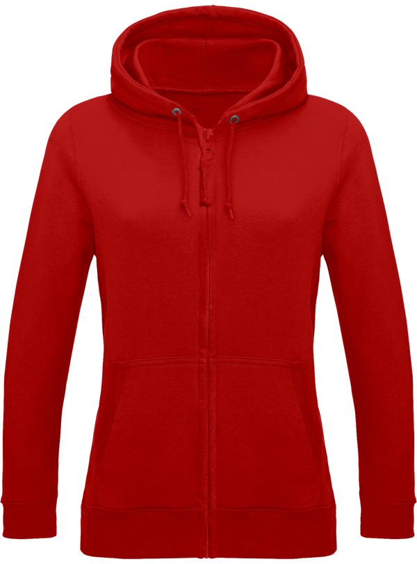 Sweat Zippé Femme 280Gr  KARIBAN Red