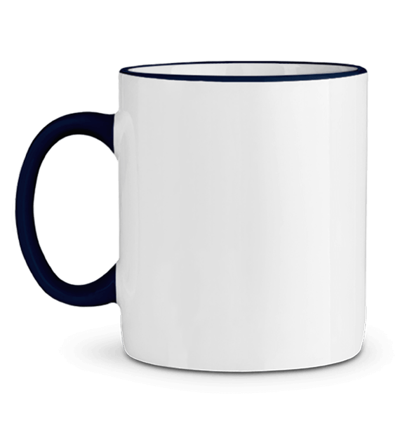 Contrasting Personalised Ceramic Mug On Tunetoo BLEU COBALT